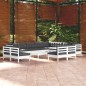 vidaXL Muebles de jardín 13 pzas con cojines blanco madera maciza pino vidaXL Muebles de jardín 13 pzas con cojines blanco madera maciza pino