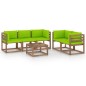 vidaXL Juego de muebles de jardín 6 piezas con cojines verde lima vidaXL Juego de muebles de jardín 6 piezas con cojines verde lima