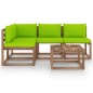 vidaXL Juego de muebles de jardín 5 piezas con cojines verde lima vidaXL Juego de muebles de jardín 5 piezas con cojines verde lima