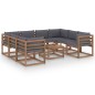 vidaXL Juego de muebles de jardín 9 piezas con cojines antracita vidaXL Juego de muebles de jardín 9 piezas con cojines antracita