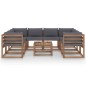 vidaXL Juego de muebles de jardín 9 piezas con cojines antracita vidaXL Juego de muebles de jardín 9 piezas con cojines antracita