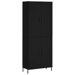 vidaXL Aparador alto madera contrachapada negro 69,5x34x180 cm