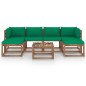 vidaXL Muebles de jardín de palets 7 pzs con cojines madera impregnada vidaXL Muebles de jardín de palets 7 pzs con cojines madera impregnada