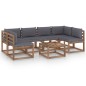 vidaXL Muebles de jardín de palets 7 pzs con cojines madera impregnada vidaXL Muebles de jardín de palets 7 pzs con cojines madera impregnada