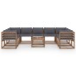 vidaXL Juego de muebles de jardín 10 piezas con cojines gris antracita vidaXL Juego de muebles de jardín 10 piezas con cojines gris antracita