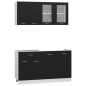 vidaXL Juego de muebles de cocina 4 piezas madera de ingeniería negro vidaXL Juego de muebles de cocina 4 piezas madera de ingeniería negro