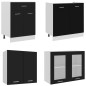 vidaXL Juego de muebles de cocina 4 piezas madera de ingeniería negro vidaXL Juego de muebles de cocina 4 piezas madera de ingeniería negro
