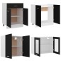 vidaXL Juego de muebles de cocina 4 piezas madera de ingeniería negro vidaXL Juego de muebles de cocina 4 piezas madera de ingeniería negro
