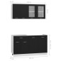 vidaXL Juego de muebles de cocina 4 piezas madera de ingeniería negro vidaXL Juego de muebles de cocina 4 piezas madera de ingeniería negro