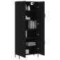 vidaXL Aparador alto madera contrachapada negro 69,5x34x180 cm
