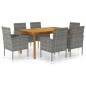 vidaXL Juego de comedor para jardín de 7 piezas gris vidaXL Juego de comedor para jardín de 7 piezas gris