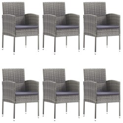 vidaXL Juego de comedor para jardín de 7 piezas gris