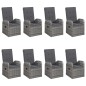 vidaXL Juego de comedor para jardín 9 piezas gris