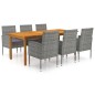 vidaXL Juego de comedor para jardín de 7 piezas gris vidaXL Juego de comedor para jardín de 7 piezas gris