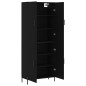 vidaXL Aparador alto madera contrachapada negro 69,5x34x180 cm