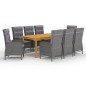 vidaXL Juego de comedor de jardín 9 piezas gris
