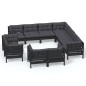 vidaXL Muebles de jardín 11 pzas y cojines negro madera maciza de pino vidaXL Muebles de jardín 11 pzas y cojines negro madera maciza de pino