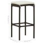 vidaXL Set de bar para jardín 5 piezas y cojines ratán sintético negro vidaXL Set de bar para jardín 5 piezas y cojines ratán sintético negro