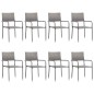vidaXL Juego de comedor de jardín 9 piezas gris