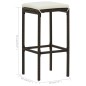 vidaXL Set de bar para jardín 3 piezas y cojines ratán sintético marrón vidaXL Set de bar para jardín 3 piezas y cojines ratán sintético marrón