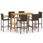 vidaXL Conjunto de bar para jardín 7 piezas marrón vidaXL Conjunto de bar para jardín 7 piezas marrón