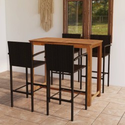 vidaXL Conjunto de bar para jardín 5 piezas marrón