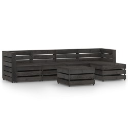 vidaXL Set de muebles de jardín 6 pzas madera de pino impregnada gris