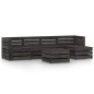 vidaXL Set de muebles de jardín 6 pzas madera de pino impregnada gris vidaXL Set de muebles de jardín 6 pzas madera de pino impregnada gris