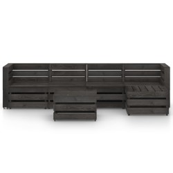 vidaXL Set de muebles de jardín 6 pzas madera de pino impregnada gris