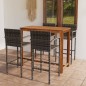 vidaXL Conjunto de bar para jardín 5 piezas gris vidaXL Conjunto de bar para jardín 5 piezas gris