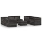 vidaXL Set de muebles de jardín 9 pzas madera de pino impregnada gris vidaXL Set de muebles de jardín 9 pzas madera de pino impregnada gris