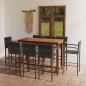 vidaXL Conjunto de bar para jardín 9 piezas gris vidaXL Conjunto de bar para jardín 9 piezas gris