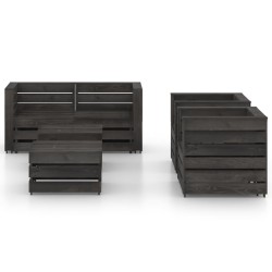 vidaXL Set de muebles de jardín 6 pzas madera de pino impregnada gris