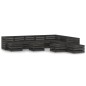 vidaXL Set de muebles de jardín 12 pzas madera de pino impregnada gris vidaXL Set de muebles de jardín 12 pzas madera de pino impregnada gris