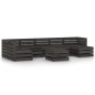 vidaXL Set de muebles de jardín 8 pzas madera de pino impregnada gris vidaXL Set de muebles de jardín 8 pzas madera de pino impregnada gris
