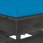 vidaXL Sofá central seccional con cojines madera impregnada gris