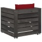 vidaXL Muebles de jardín 2 piezas con cojines madera impregnada gris vidaXL Muebles de jardín 2 piezas con cojines madera impregnada gris