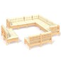 vidaXL Muebles de jardín 11 pzas y cojines madera maciza de pino crema vidaXL Muebles de jardín 11 pzas y cojines madera maciza de pino crema