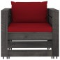 vidaXL Muebles de jardín 2 piezas con cojines madera impregnada gris vidaXL Muebles de jardín 2 piezas con cojines madera impregnada gris