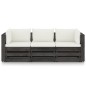 vidaXL Sofá de palets 3 plazas cojines gris madera de pino impregnada vidaXL Sofá de palets 3 plazas cojines gris madera de pino impregnada