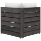 vidaXL Sofá de palets 3 plazas cojines gris madera de pino impregnada vidaXL Sofá de palets 3 plazas cojines gris madera de pino impregnada