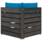 vidaXL Sofá de palets 3 plazas cojines gris madera de pino impregnada vidaXL Sofá de palets 3 plazas cojines gris madera de pino impregnada