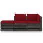 vidaXL Muebles de jardín 3 piezas con cojines madera impregnada gris vidaXL Muebles de jardín 3 piezas con cojines madera impregnada gris