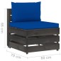 vidaXL Muebles de jardín 5 piezas con cojines madera impregnada gris vidaXL Muebles de jardín 5 piezas con cojines madera impregnada gris