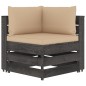 vidaXL Muebles de jardín 5 piezas con cojines madera impregnada gris