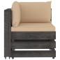 vidaXL Muebles de jardín 5 piezas con cojines madera impregnada gris