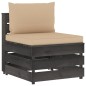 vidaXL Muebles de jardín 5 piezas con cojines madera impregnada gris