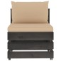 vidaXL Muebles de jardín 5 piezas con cojines madera impregnada gris
