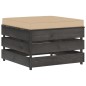 vidaXL Muebles de jardín 5 piezas con cojines madera impregnada gris