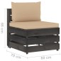 vidaXL Muebles de jardín 5 piezas con cojines madera impregnada gris